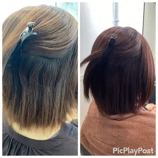 ショート カラー ブリーチ縮毛矯正 /髪質改善/KEIのヘアスタイル