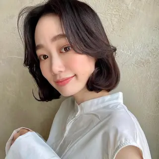 ミディアム カラー パーマ ヘアアレンジ Surpass所属・🌈小顔似合わせ SHIHO🌈のヘアスタイル