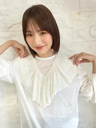 ショート パーマ 結べるレイヤーボブ くびれLady表参道のヘアスタイル