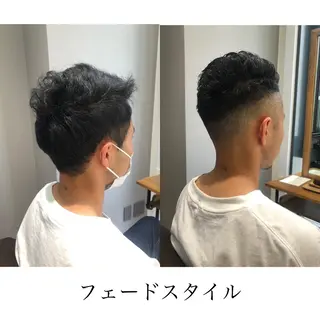 ショート カラー パーマ メンズ kiitos所属・関西センターパート メンズモデル募集のヘアスタイル