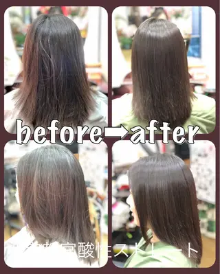 ロング カラー損傷毛縮毛矯正 ツイストスパ佐藤昭利のヘアスタイル