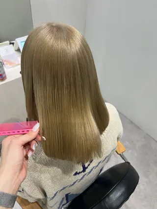 ミディアム カラー 韓国透明感/艶カラー saya🧸🍼のヘアスタイル