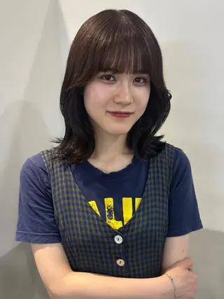 セミロング カラー CHAINON×FeM#所属・名駅/sHiHo/透 明感カラー✨🎀/のヘアスタイル