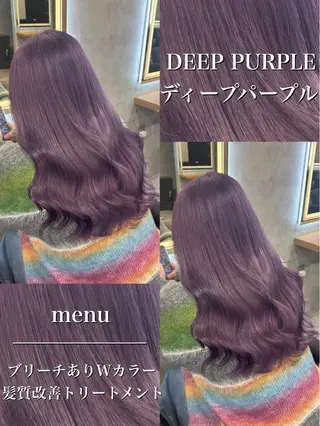 ロング カラー パーマ ヘアアレンジ 透明感ブリーチカラー 🌈TOMOHIROのヘアスタイル