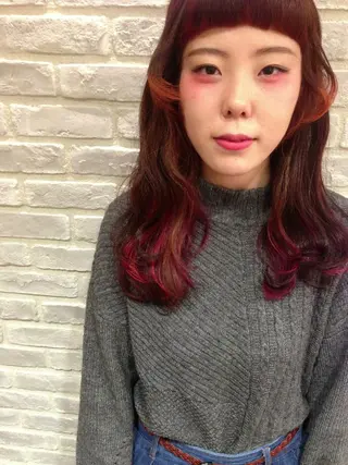 ミディアム セミロング ロング カラー la fith所属・rico_by ヘアとアイブロウのヘアスタイル