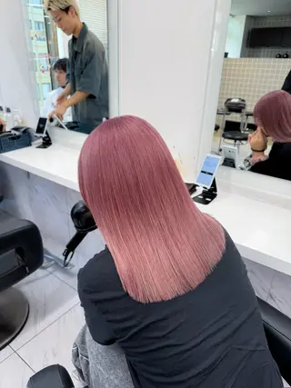 セミロング カラー ヘアアレンジ Over hair_ misakiのヘアスタイル