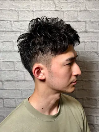 ショート パーマ ヘアアレンジ メンズ キッズ メンズカット/パーマ 山崎航平💈のヘアスタイル