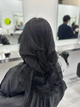 カラー 韓国風暗髪ヘア🤍 🫧MIREIのヘアスタイル