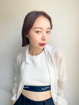 ミディアム カラー パーマ CEINE PATHのヘアスタイル