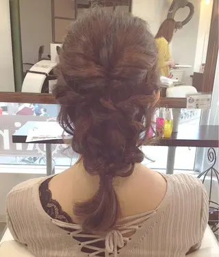 セミロング カラー パーマ ヘアアレンジ 榎園 由美のヘアスタイル