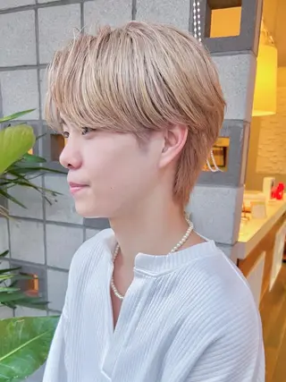 カラー メンズ メンズパーマ/フェ ザーパーマ/古川晴輝のヘアスタイル