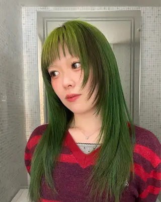 セミロング カラー こだわりハイトーン/ ケアブリーチ/岸のヘアスタイル