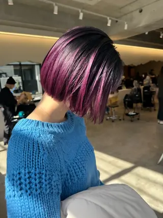 ショート カラー ヘアアレンジ ミニボブ/ブリーチ 🌈MISATOのヘアスタイル