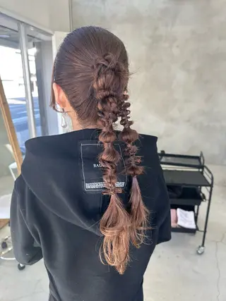 セミロング ヘアアレンジ さあや 【透け感/艶感】のヘアスタイル