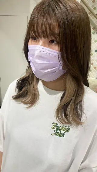 セミロング 中尾 未来/艶カラー /カットモデルのヘアスタイル