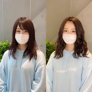 セミロング カラー パーマ ヘアアレンジ メンズ キッズ ネイル マツエク・マツパ ACHFILO モデル募集のヘアスタイル