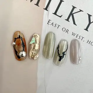 ネイル ⭐︎休業中の練習⭐︎ JNA認定講師髙橋のネイルデザイン