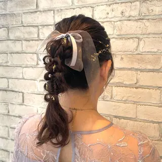 ミディアム ヘアアレンジ 横浜パーマ🌐 暖色カラー🍒もえかのヘアスタイル