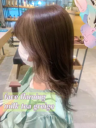 セミロング カラー Kana 🍋 ハイトーン【高円寺】のヘアスタイル