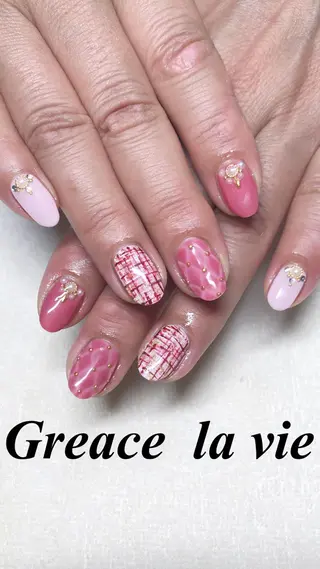 ミディアム カラー パーマ キッズ ネイル マツエク・マツパ Greace la vie所属・Greace  la vieのネイルデザイン