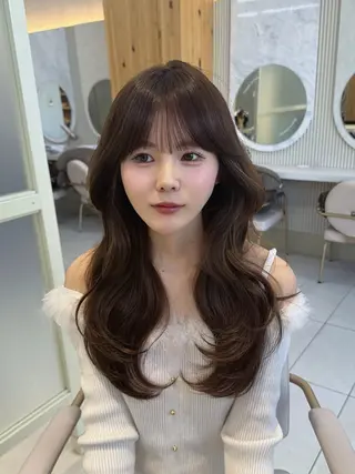 セミロング 顔周り/透明感カラー /韓国ヘア/TAKUのヘアスタイル
