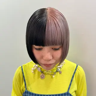 カラー 艶髪ハイトーン× ボブ🥣アイネのヘアスタイル