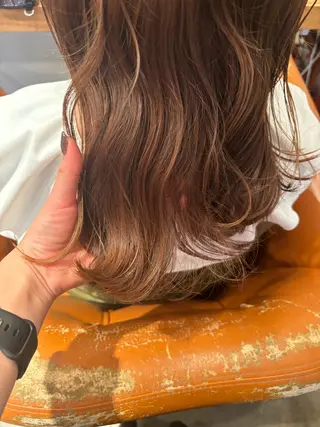 セミロング カラー 髪質改善カラー ベージュ🤎YUMEのヘアスタイル