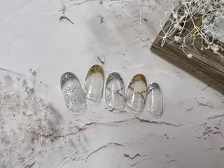 ミディアム ネイル ネイルPetit Ribbonのネイルデザイン