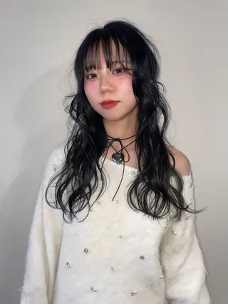 ロング カラー カットモデル/ ハイトーン/ゆうあのヘアスタイル