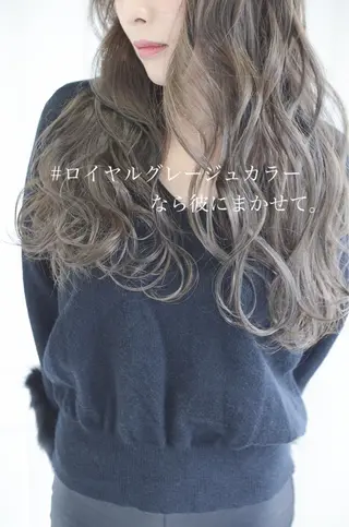 ロング カラー ◆感動口コミ/最小顔 理論カット◆森口 峻のヘアスタイル