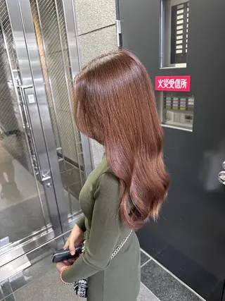 ロング カラー 小顔カット✨ 透明感カラーのヘアスタイル