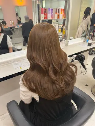 ロング カラー 透明感ベージュカラー 🪞上野🪞AIのヘアスタイル