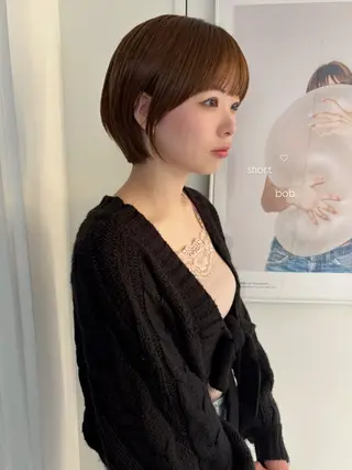 ショート riria/ボブ /ブラウンカラー🎀のヘアスタイル