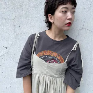 ショート パーマ 似合わせヘア🤍 面田法子のヘアスタイル