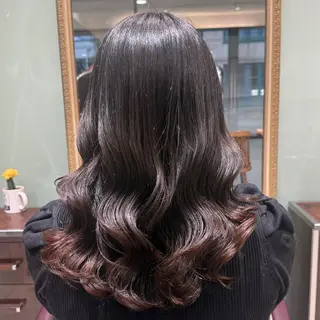 セミロング パーマ 韓国風パーマ🌿コテ 巻き風パーマ/るいのヘアスタイル