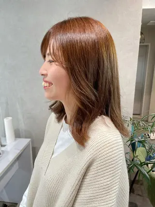 セミロング カラー ナチュラル透明感🌱 小山美樹子のヘアスタイル