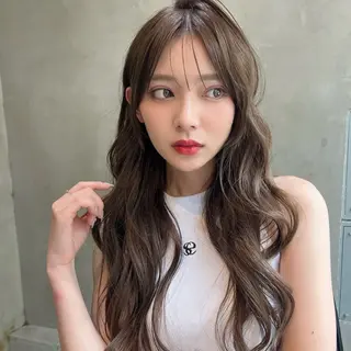 ロング カラー 韓国ヘア/髪質改善/ レイヤー/ブラウンのヘアスタイル