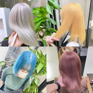 ミディアム 有人/バレイヤージュ /シャドールーツのヘアスタイル