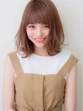 ミディアム カラー パーマ ヘアアレンジ Say. Reeのヘアスタイル