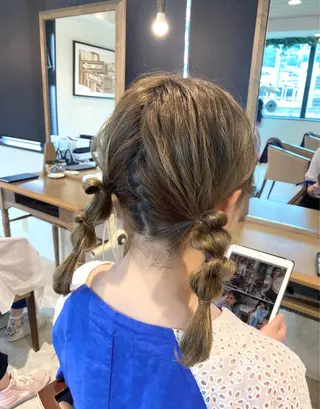 セミロング ブリーチなしWカラー /酸性ストレート河本のヘアスタイル