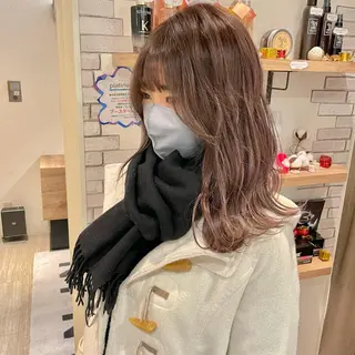 セミロング カラー 大人可愛い/レイヤー /ブリーチ/溝口誠二のヘアスタイル