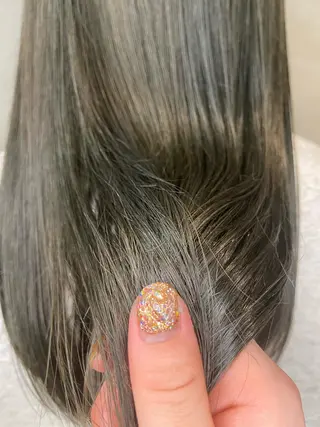 ロング カラー 酸性縮毛矯正 Coreすずのヘアスタイル