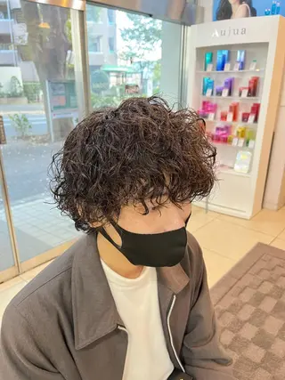 ミディアム パーマ メンズ 韓国風メンズ/毛流れ ヘアなら須田龍世のヘアスタイル