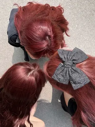 ロング カラー トレンド暖色ヘア🍒 miu🍒のヘアスタイル