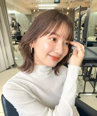 カラー 顔まわり/ボブウルフ 🤍愛唯(めい)のヘアスタイル