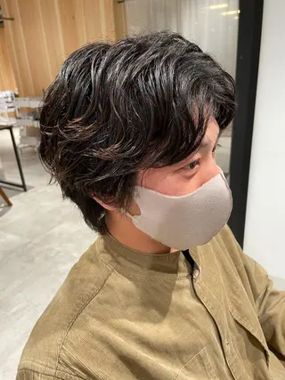 ショート カラー パーマ ヘアアレンジ メンズ パーソナルカラー合わ せたカラー🤍なつみのヘアスタイル
