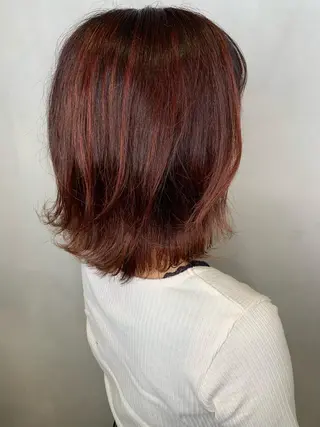 ミディアム 吹田 駿 髪質改善縮毛矯正のヘアスタイル