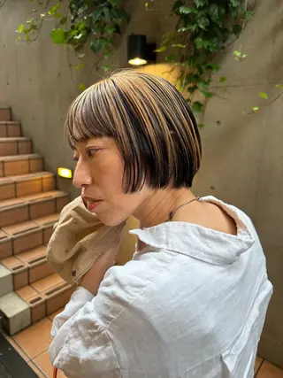 ショート カラー ボブ/ショート 吉田竣のヘアスタイル