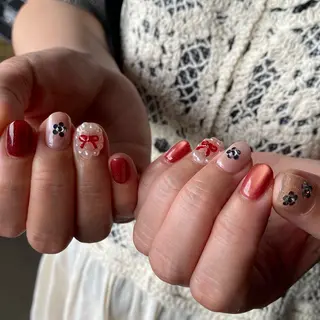 ネイル amuse 手書きニュアンスのネイルデザイン