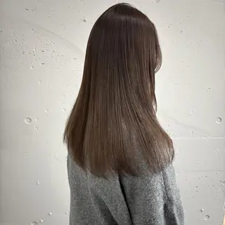 カラー セミロング 韓国ヘア♡🇰🇷 暖色♡透明感カラー✨のヘアスタイル